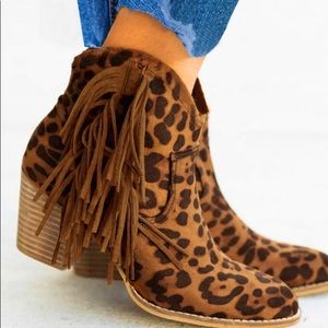 Cheetah print ankle booties